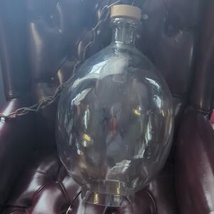 Beautiful Clear Glass Jug Light Globe With Long Chain.